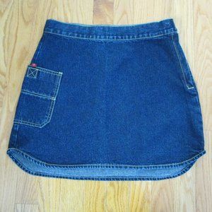 TOMMY HILFIGER WOMENS JUNIORS SIZE 5 SKIRT DARK BLUE JEAN DENIM SHORT SHIRT TAIL